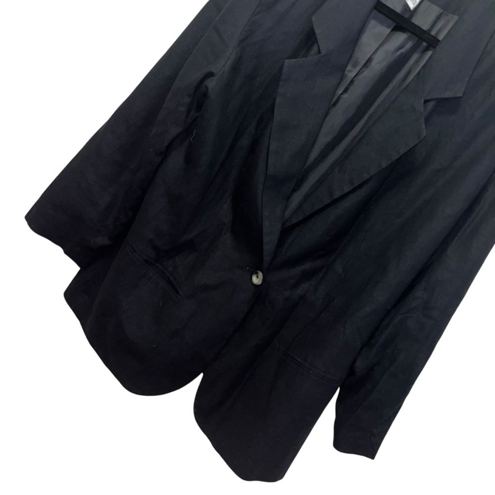 Bice woman classic black linen blend blazer jacket 16w like new - Picture 3 of 6
